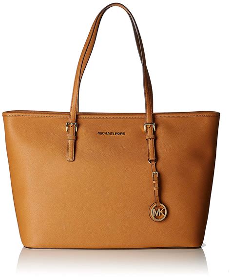 michael kors jet set large top zip leather tote|Michael Kors jet set duffle.